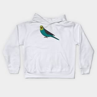 Curious Blue Parakeet Kids Hoodie